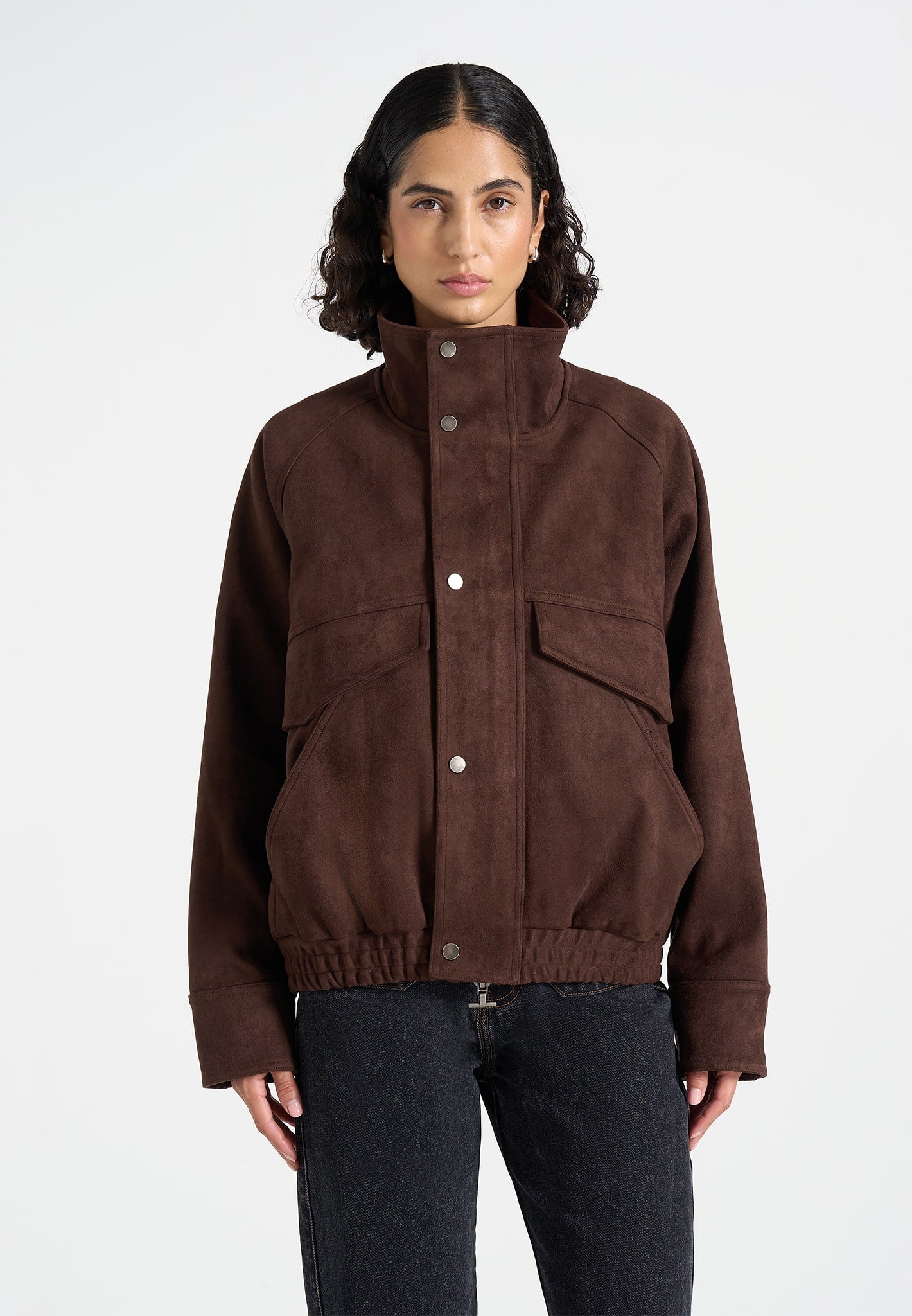 romain-unisex-funnel-neck-suede-relaxed-bomber-jacket