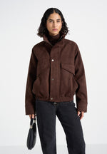 romain-unisex-funnel-neck-suede-relaxed-bomber-jacket