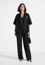 Alexis - Unisex Cote d'Azur Boxy Shirt - Black