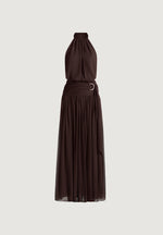 Matilda Gathered Maxi Dress - Brown