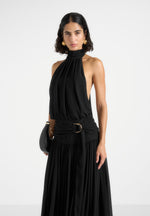 Matilda Gathered Maxi Dress - Black