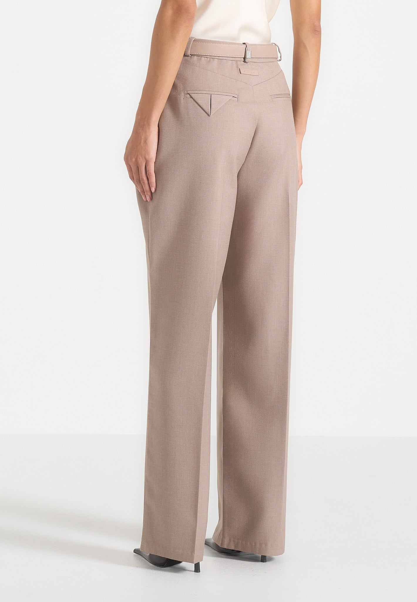 Jodie Pleated Trousers - Taupe