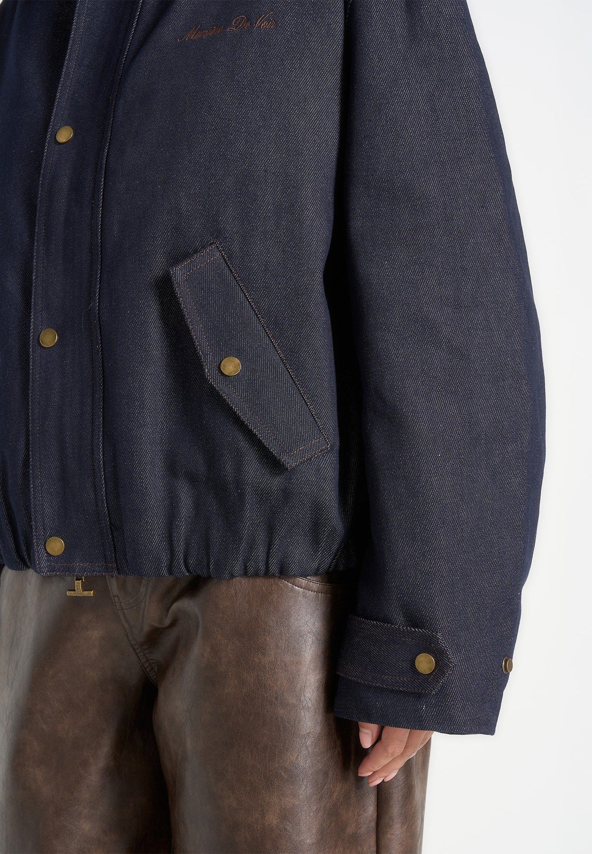 Cameron - Unisex Oversized Denim Bomber Jacket - Indigo