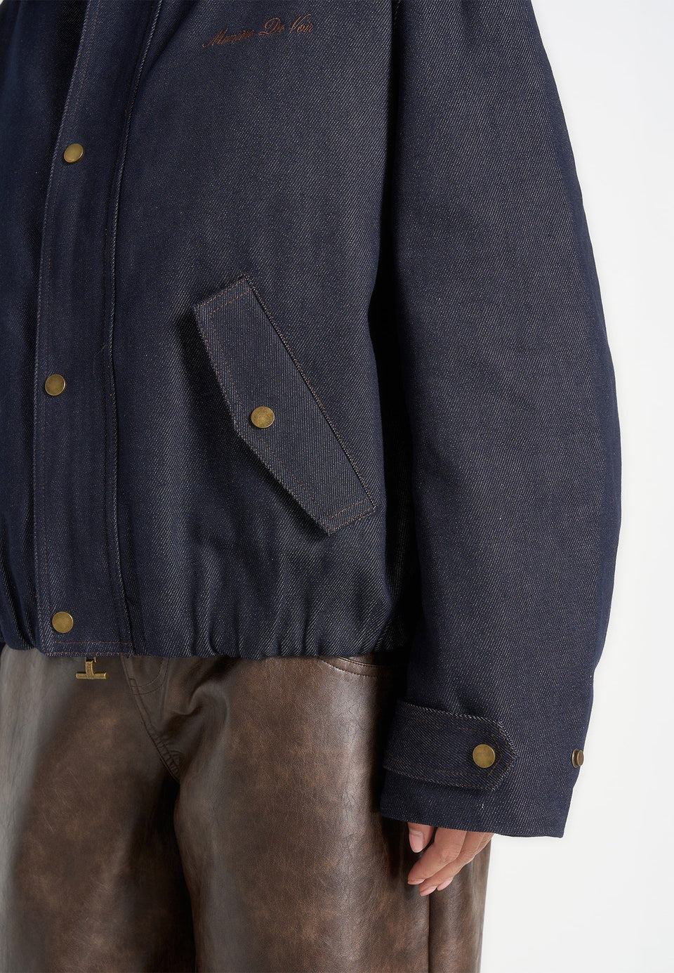 Cameron - Unisex Oversized Denim Bomber Jacket - Indigo