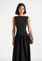paige-boat-neck-corset-dress-black