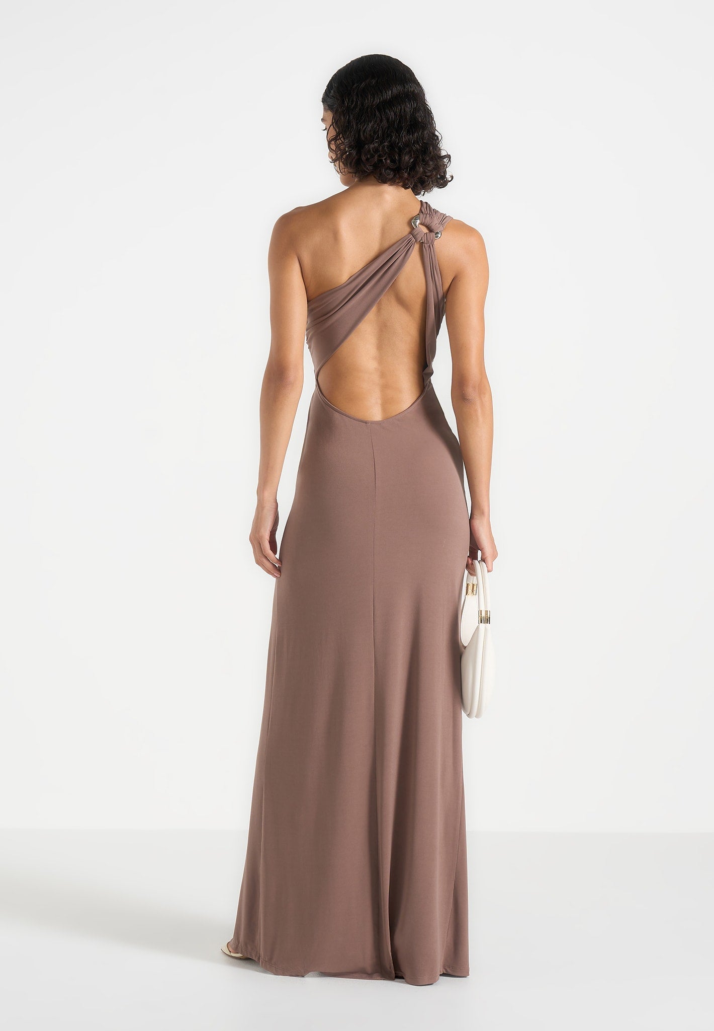 Vanessa Asymmetric Maxi Dress - Taupe