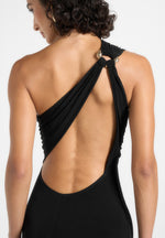 Vanessa Asymmetric Maxi Dress - Black
