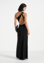 Vanessa Asymmetric Maxi Dress - Black