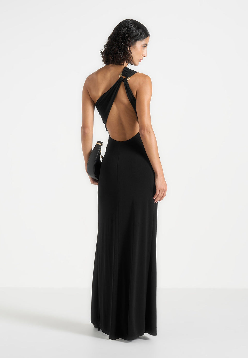 Vanessa Asymmetric Maxi Dress - Black