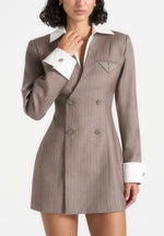 Oriole Blazer Dress - Taupe