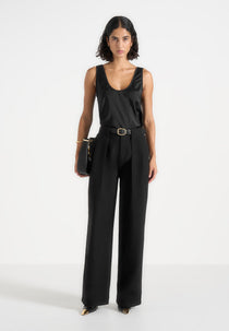 Jodie Pleated Trousers - Black