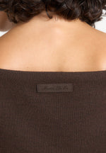 Esme - Belted Knit Maxi Sweater Dress - Brown