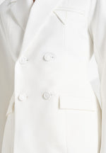 Maia Contrast Satin Blazer - White