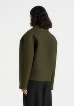 Mika - Unisex Double Breasted Wool Jacket - Olive