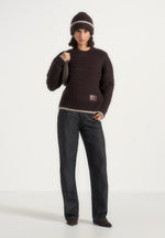 Otis - Waffle Knit Beanie - Brown
