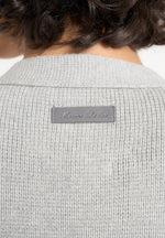 Tessa - Cinched Waist Cotton Cardigan - Grey