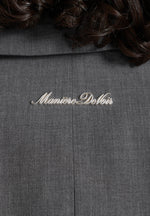 Greer - Wool-Blend Balloon Sleeve Double Breasted Blazer - Grey