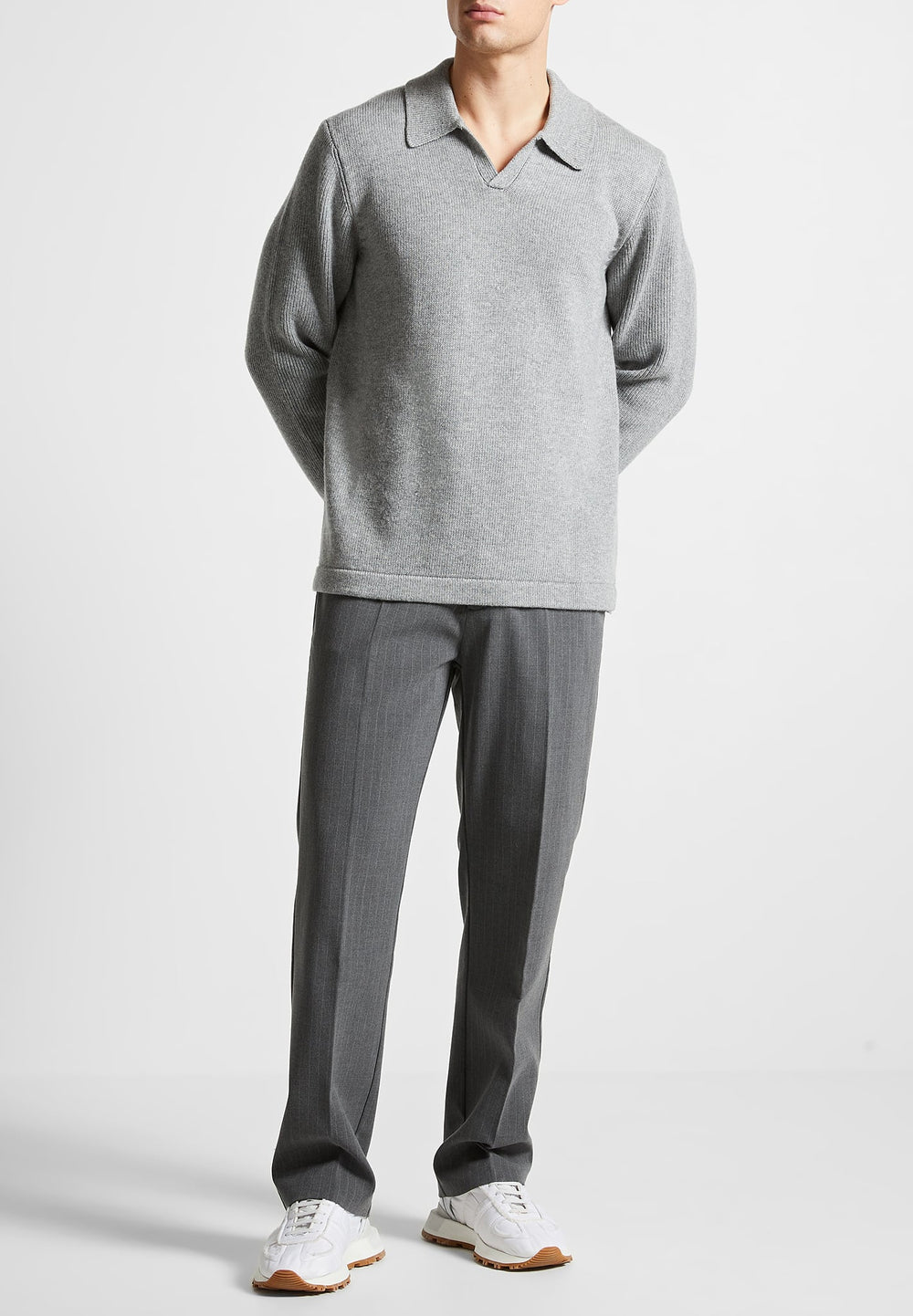 knitted-long-sleeve-polo-grey