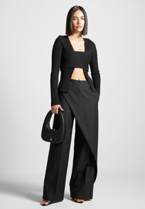 Colette - Wrap Tailored Trousers - Black