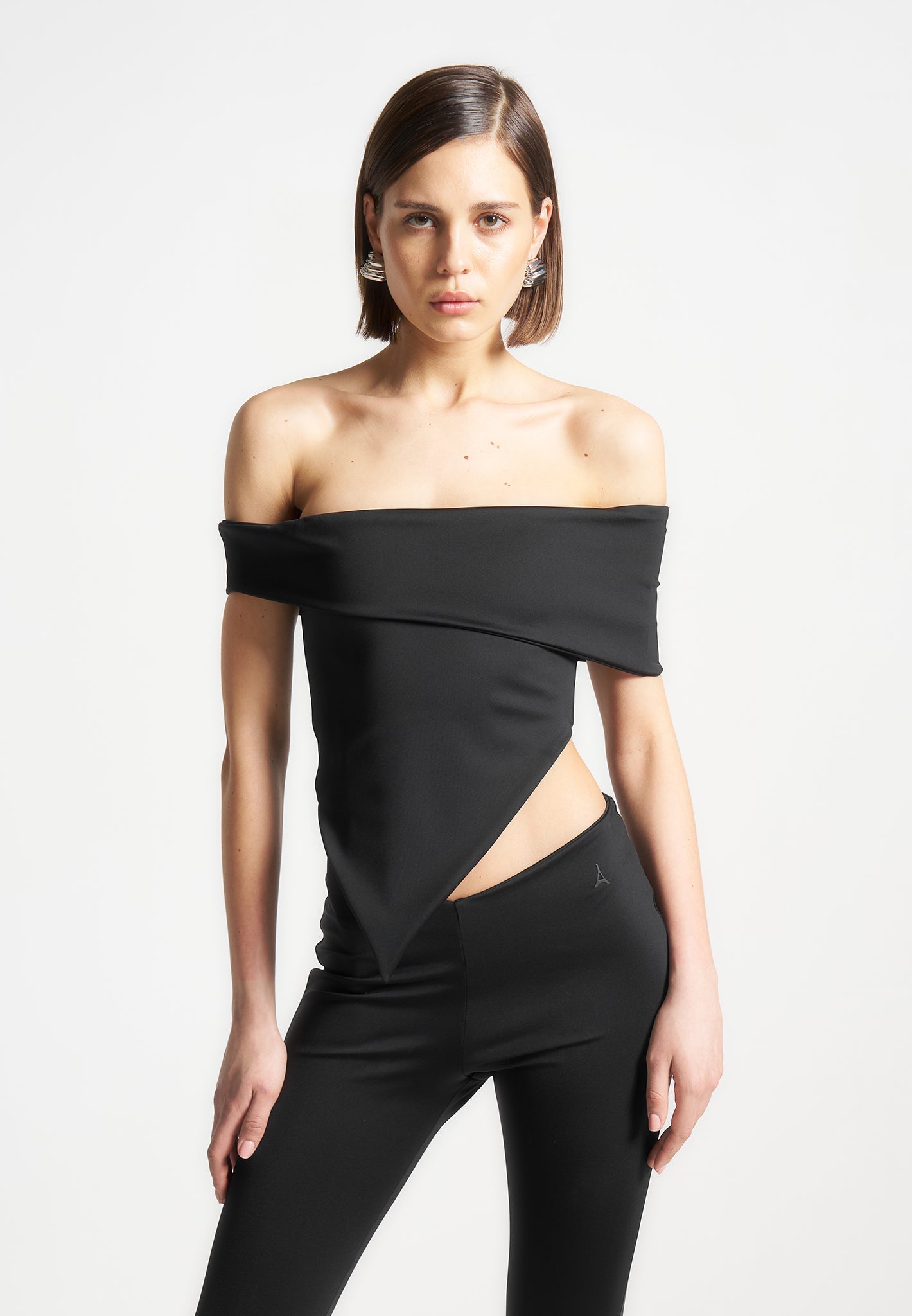 angled-hem-bardot-top-black