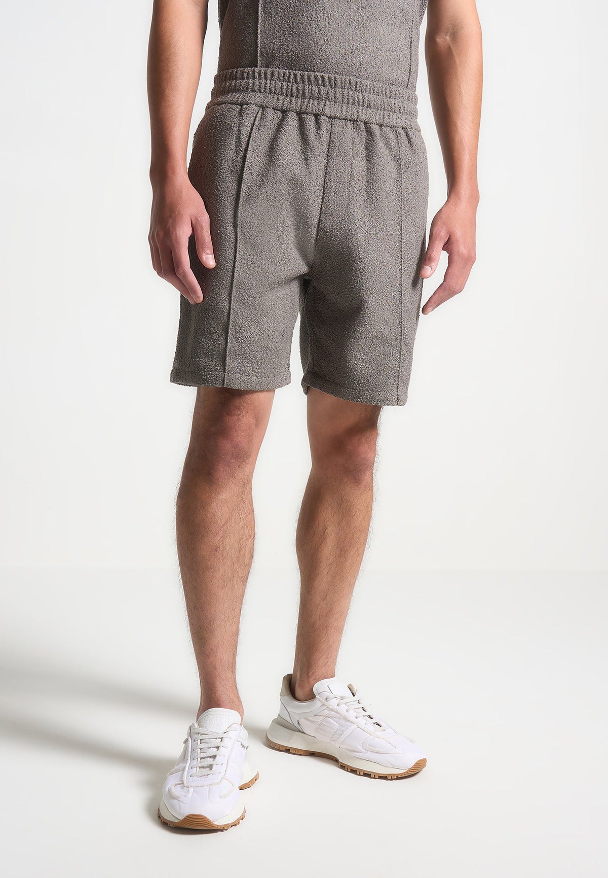 boucle-pintuck-shorts-charcoal-grey