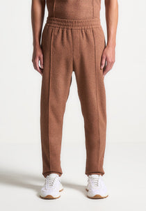 Boucle Pintuck Tapered Pants - Fawn