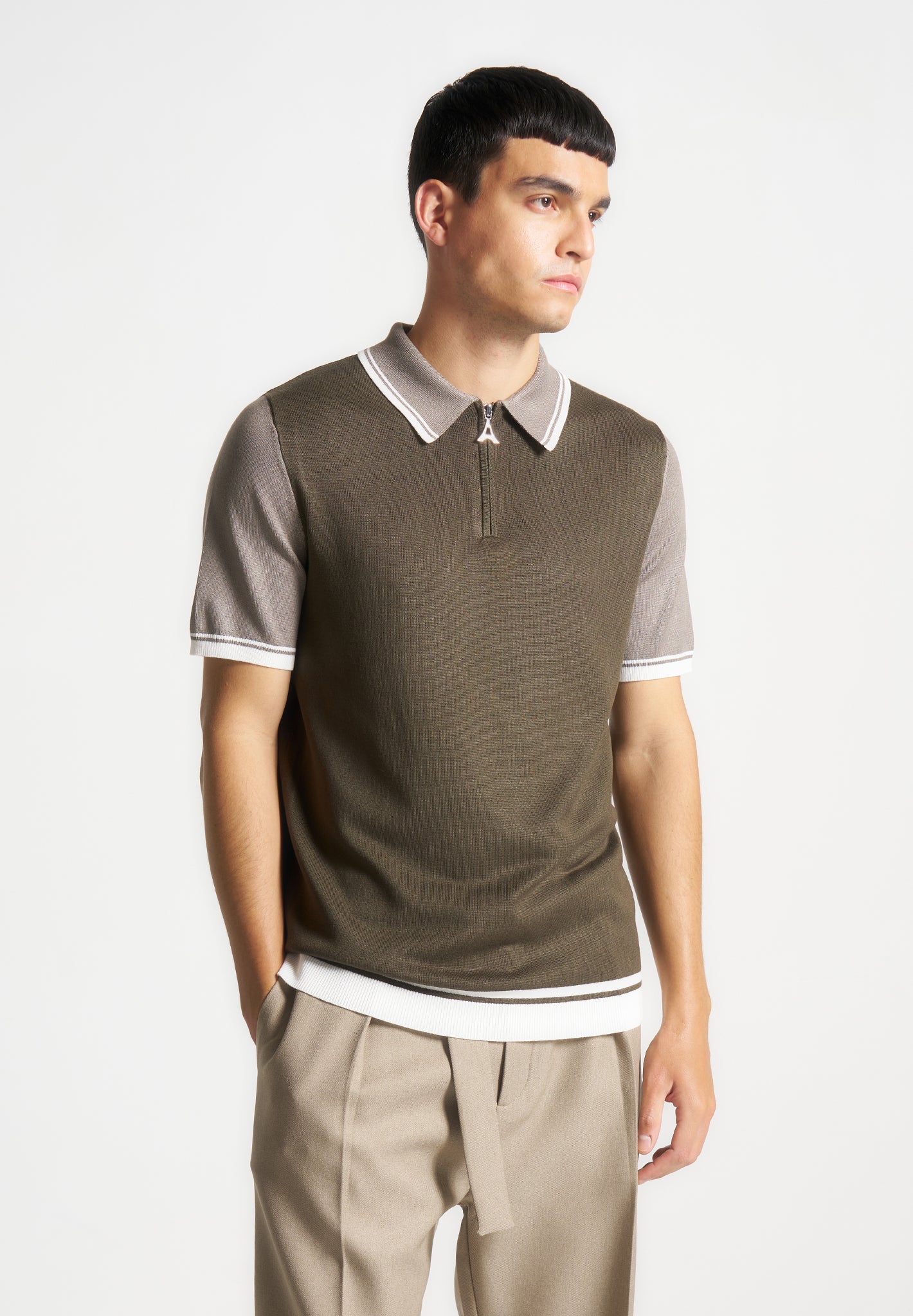 colour-block-zip-polo-shirt-khaki