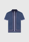 contrast-border-knit-zip-polo-shirt-blue