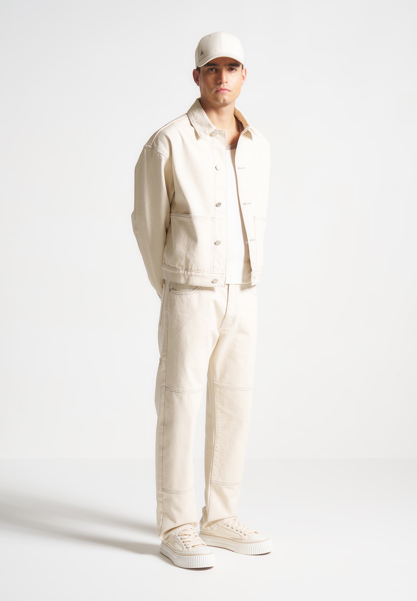 contrast-stitch-carpenter-jacket-cream