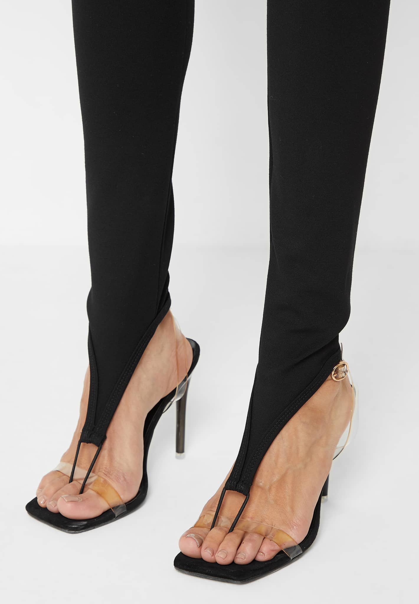 Cut-Out O-Ring Leggings - Black