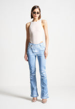 denim-effect-tacked-fit-and-flare-jeans-blue-white