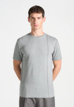 Éternel Regular Fit Cotton T-Shirt with Pintuck - Grey