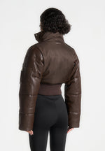 leather-and-nylon-layered-puffer-jacket-brown