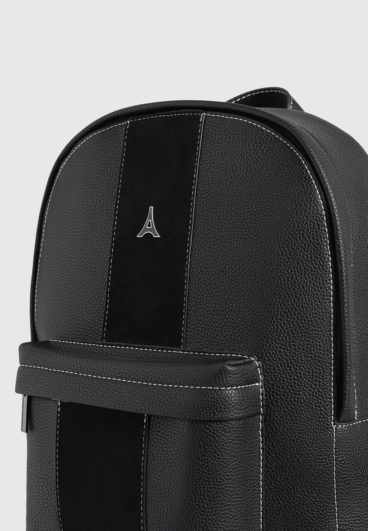 Lyon - Suede Panel Backpack - Black