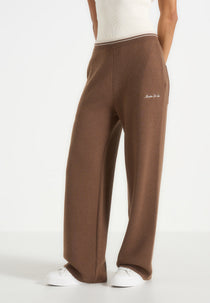 Max - Colour Block Signature Knit Track Pants - Taupe / Beige