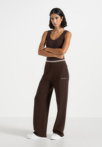 Max - Colour Block Signature Knit Track Pants - Brown / Cream