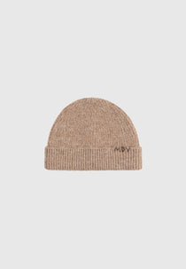Solan - MDV Handstitched Wool Knit Beanie - Beige