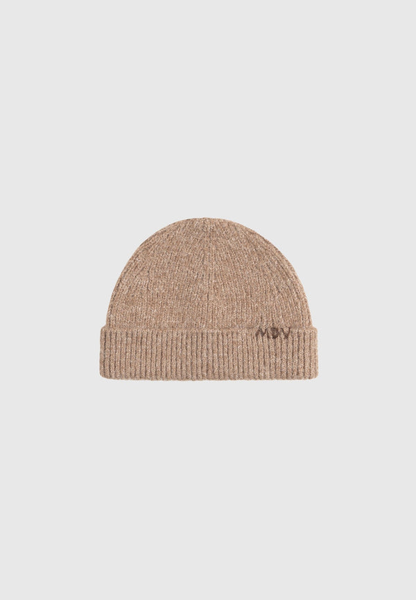 Solan - MDV Handstitched Wool Knit Beanie - Beige