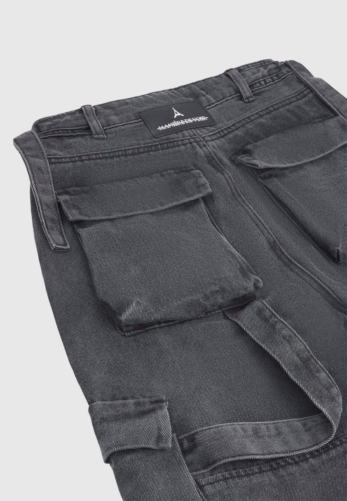 Plus Washed Grey Cargo Denim Jeans