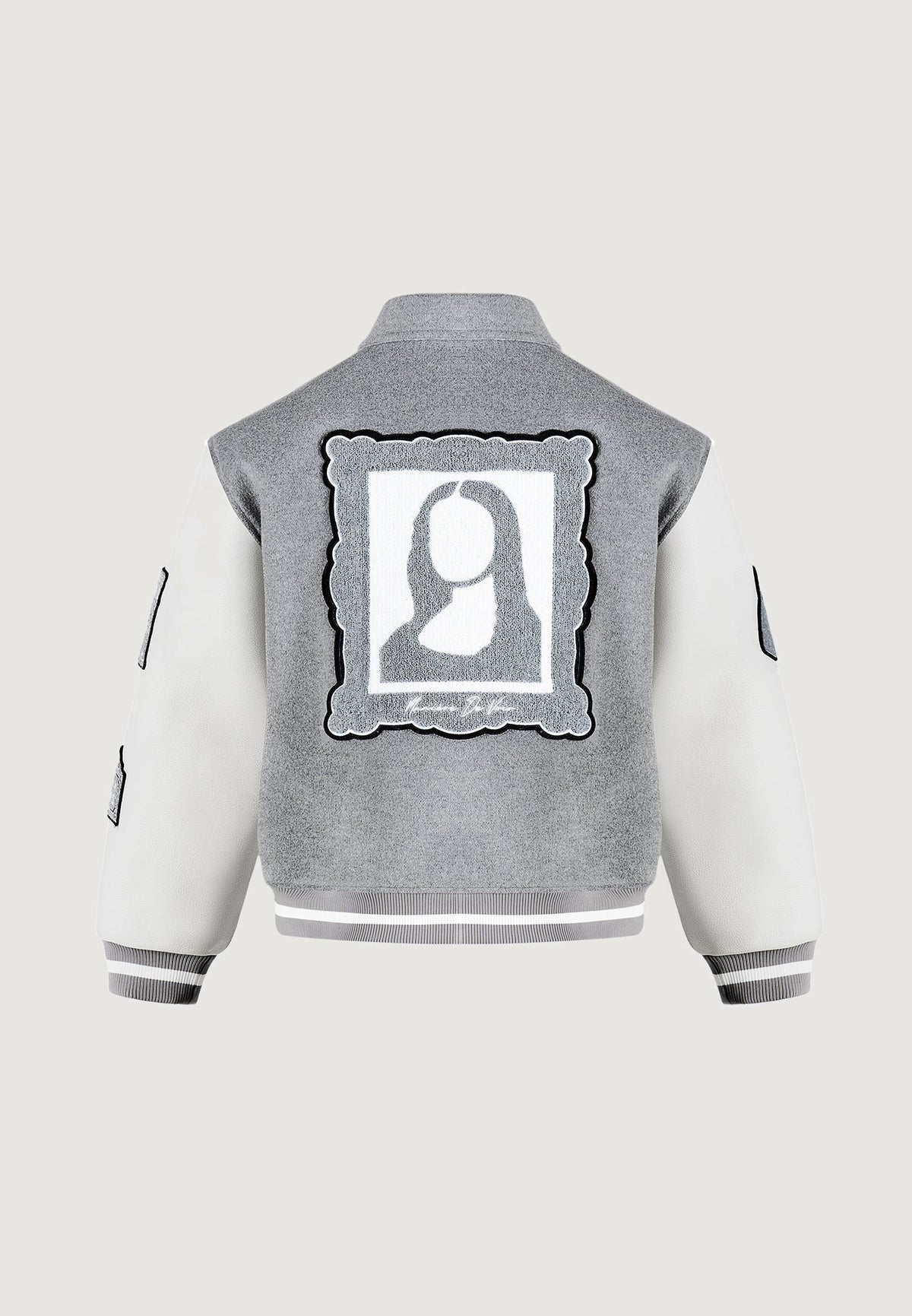 Mona Lisa - Wool-Blend Varsity Jacket - Grey