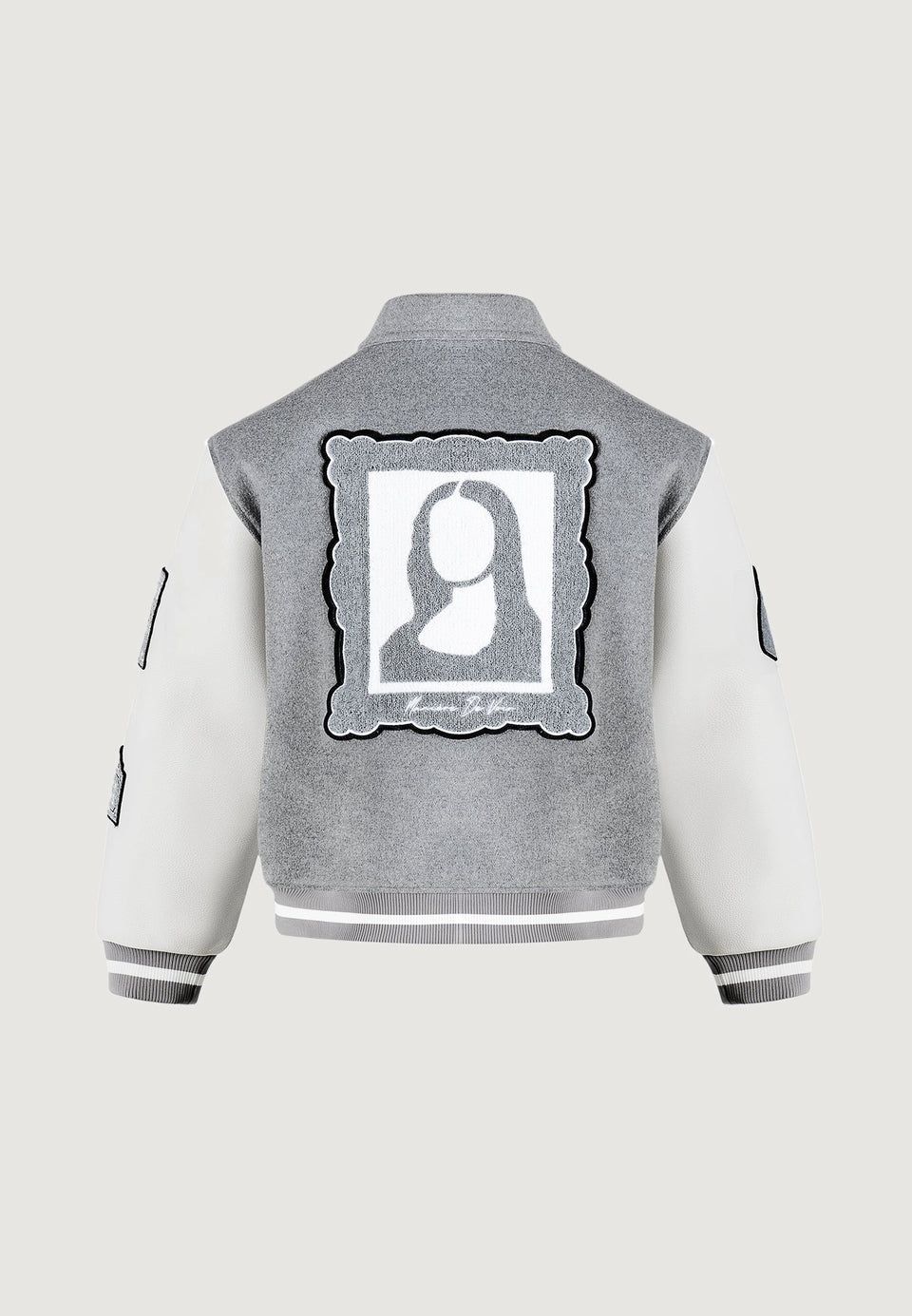 Mona Lisa - Wool-Blend Varsity Jacket - Grey