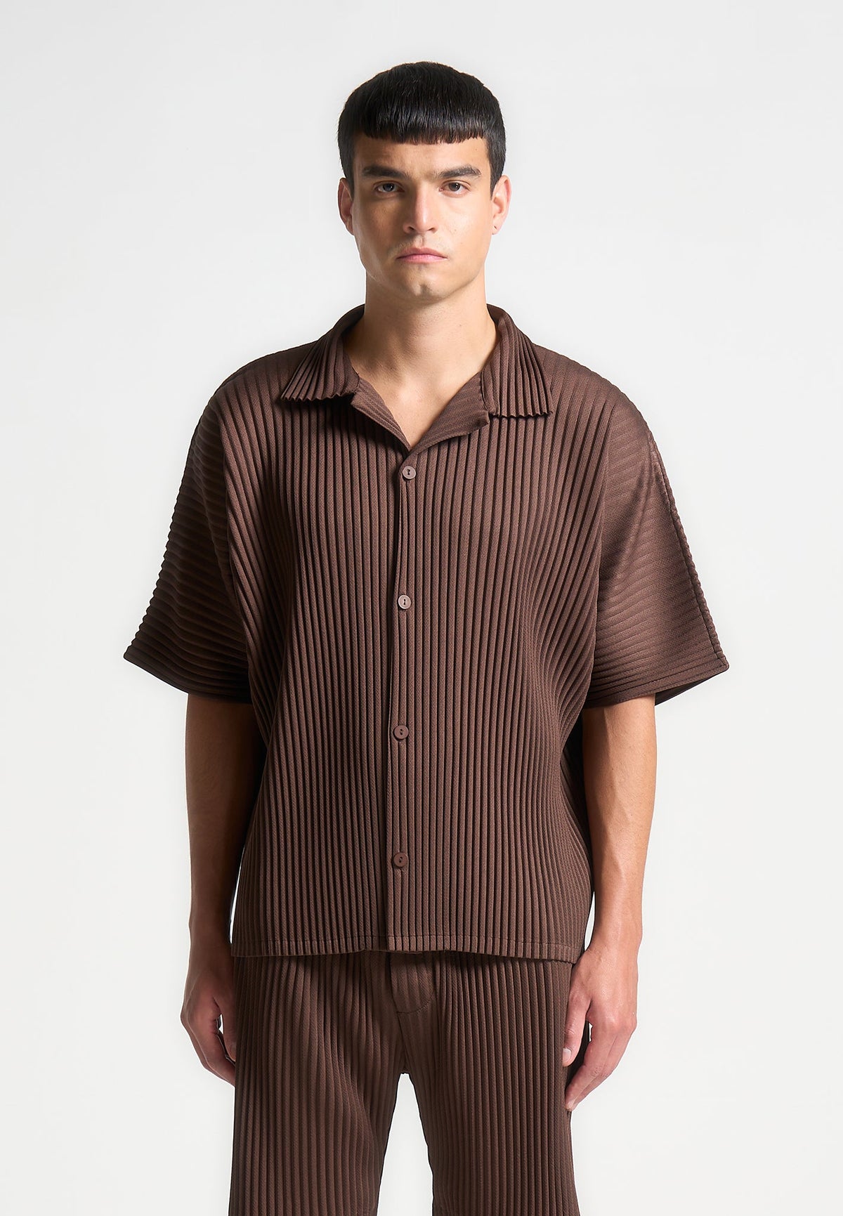 Pascal - Pleated Shirt - Brown