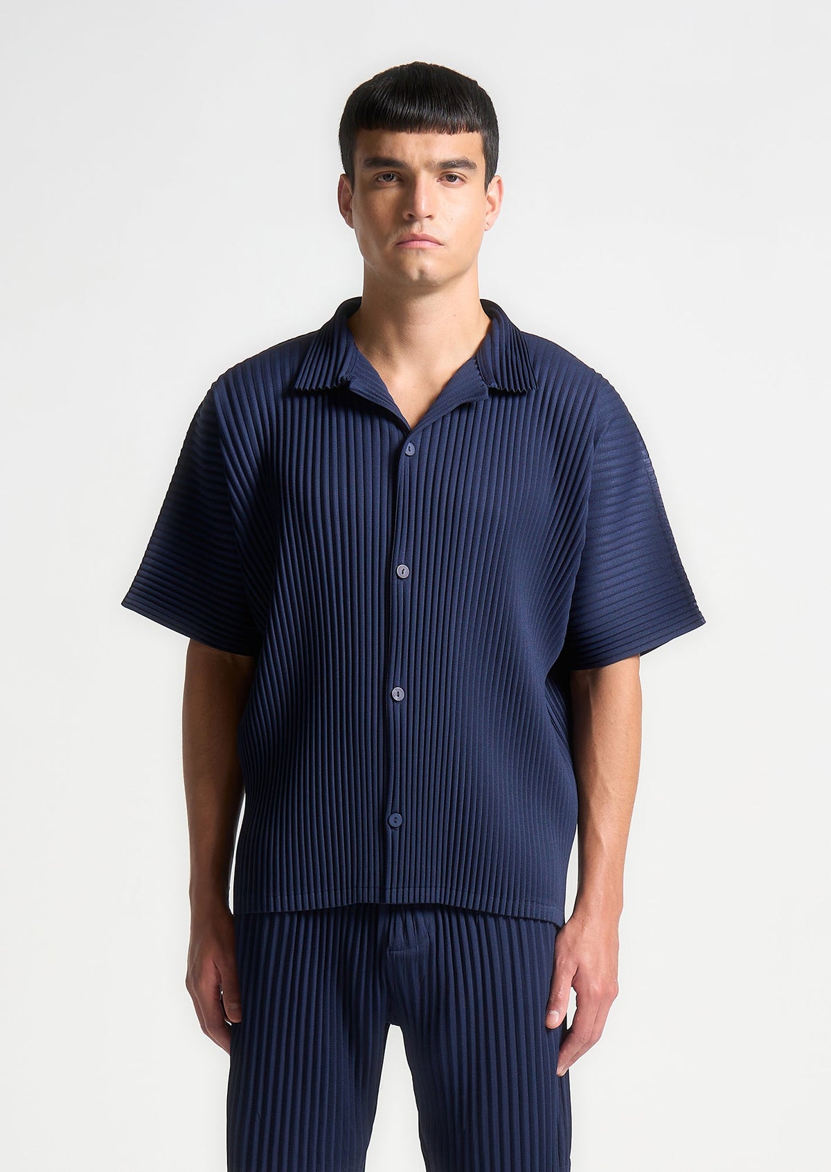 Pascal - Pleated Shirt - Navy