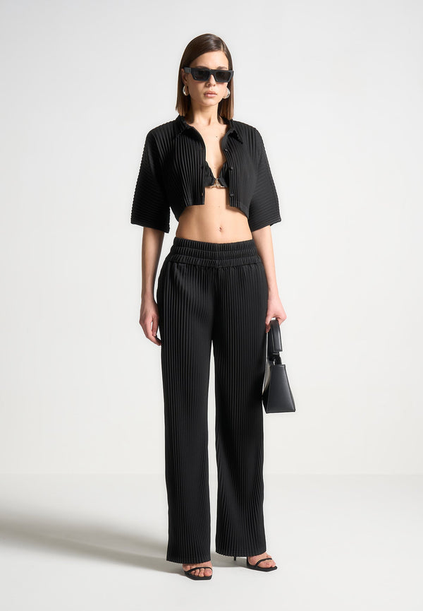 Lila - Pleated Trousers - Black