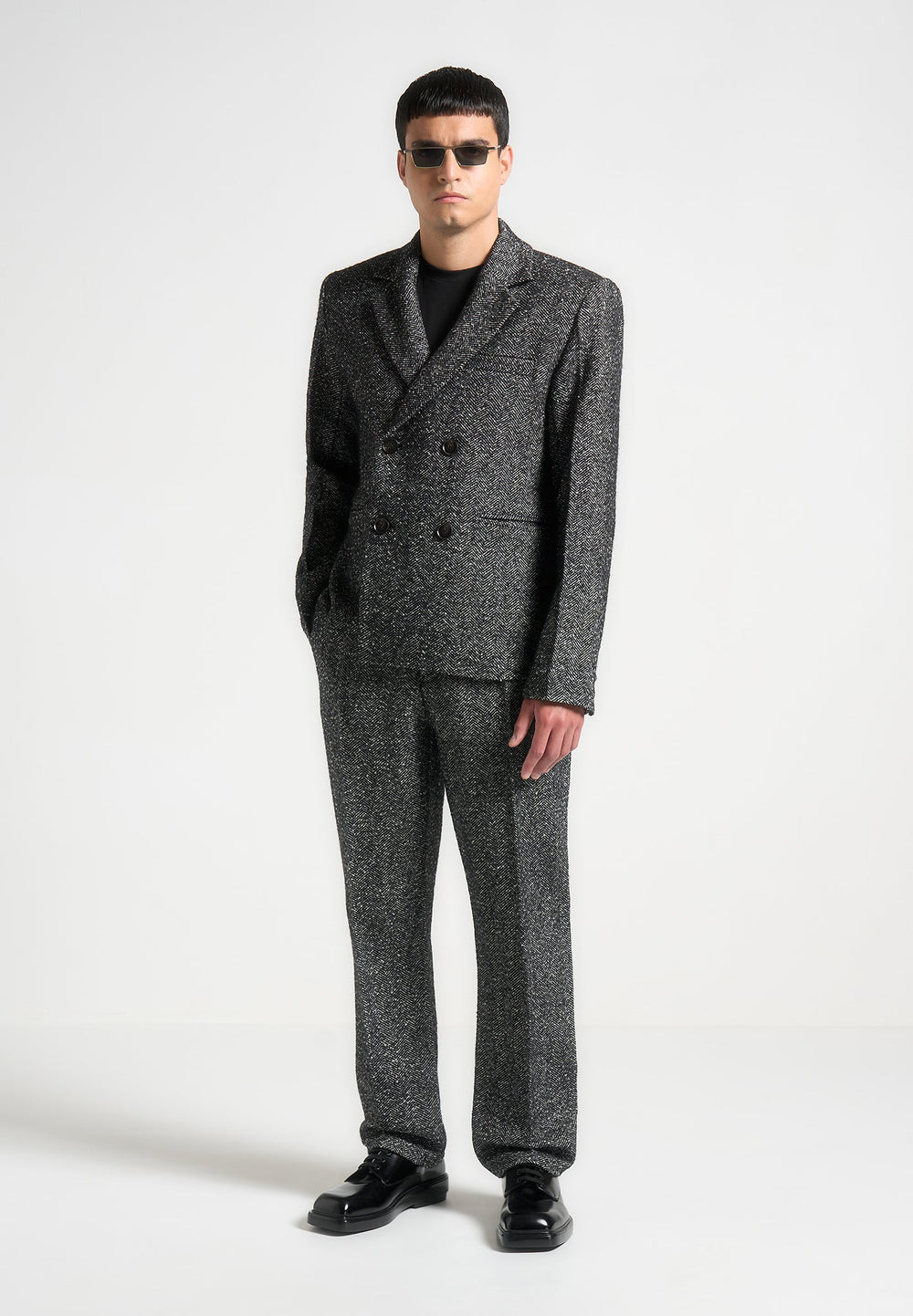 regular-fit-herringbone-tailored-trousers-black