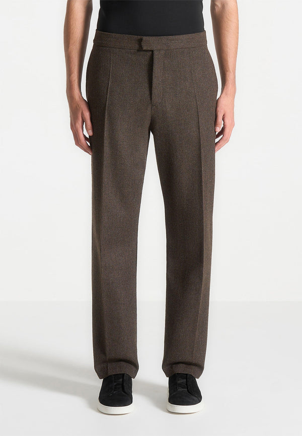Joseph - Regular Fit Houndstooth Wool-Blend Trousers - Brown