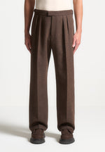 relaxed-fit-melange-tailored-twin-pleat-trousers-brown