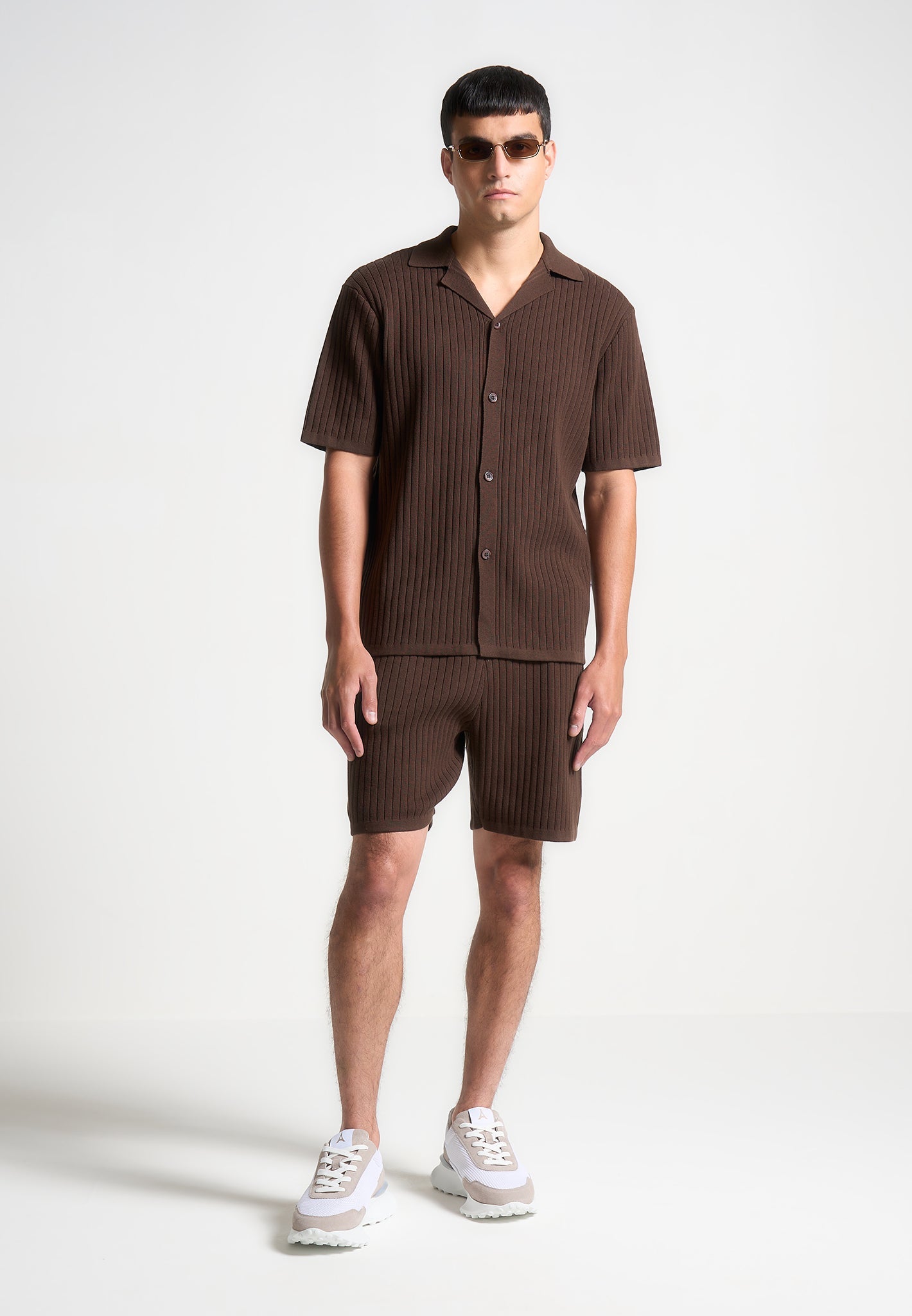 ribbed-knit-revere-shirt-brown