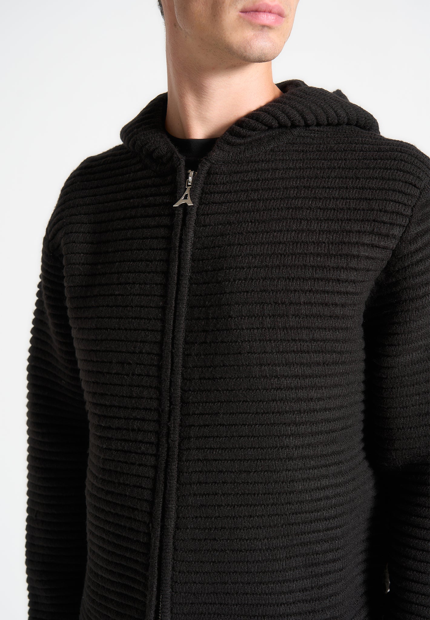 ribbed-knit-zip-up-hoodie-black