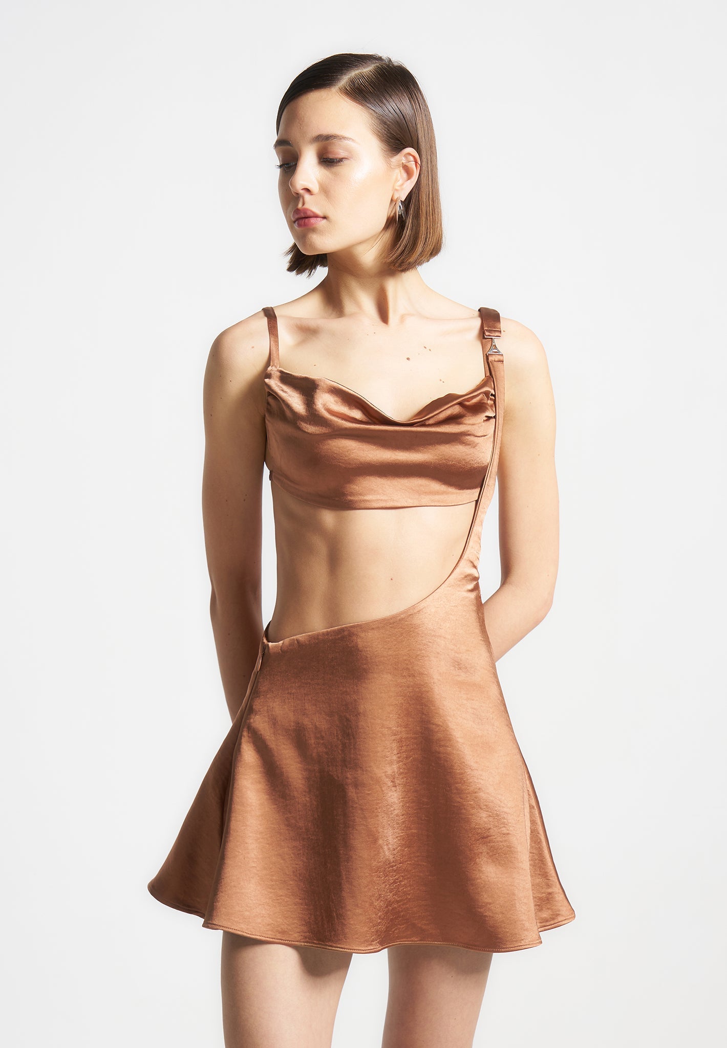 satin-bralette-fluted-mini-dress-bronze